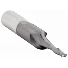 Cobalt square end mill with TiCN coating for general-purpose milling. Two-flute design with 3/16" cutting diameter, 7/16" length of cut, and 2-3/8" overall length. Suitable for creating flat-bottomed slots, shoulders, and pockets in steel, stainless steel, and cast iron.