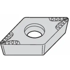 Diamond indexable turning insert for precision machining of non-ferrous materials, composites, and abrasive alloys. Available in two geometries: DCMT3252MU and DCMT11T308MU. Indexable design enables quick edge changes, reducing downtime in high-volume production environments.