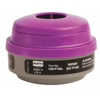 Combination Cartridge/Filter: Organic Vapor (OV)/P100, Black/Magenta Color, Threaded, 1 PR (MPN 7581P100L)