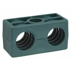 This replacement insert for Beta Clamps features a steel clamp with a polypropylene cushion, designed to secure and cushion two lines. It is used in pipe, hose, and tube routing applications to reduce vibration and wear.