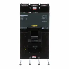 3-pole molded case circuit breaker rated 250 A at 240V AC with a maximum AIR rating of 25kA at 120/240V AC. Features ABC phase connection, adjustable instantaneous trip, and lug terminals. Suitable for overload and short-circuit protection in power distribution systems.