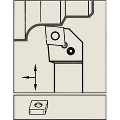Indexable insert for parting and grooving operations on turning and lathe machines. Used to cut off workpieces or create grooves in metalworking applications. Manufacturer part number 3542837.
