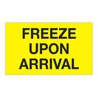 Irreversible freeze indicator label that activates upon exposure to freezing temperatures, providing a clear visual alert. Used in cold-chain logistics to verify that temperature-sensitive shipments have not been exposed to freezing conditions during transit. Each label measures 3x5 inches; pack of 500