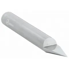 Carbide tipped-off single-end pointed engraving tool with a 30° tip angle and 0.02" tip diameter. Overall length is 2". Used for precision marking, engraving, and deburring on metals, plastics, and composites in machining and fabrication applications.