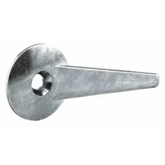 This zinc-plated latch lever is designed for screen doors, providing a secure latching mechanism. It measures 1 inch in height and 2 1/2 inches in length and width, with a silver finish. Suitable for residential and light-commercial entryways.