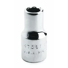 This 3/4" drive hand socket features a 1" SAE size with a 12-point standard configuration. The satin finish provides a corrosion-resistant surface. It is not tether capable. Suitable for heavy-duty fastening and loosening tasks in industrial maintenance, automotive repair, and machinery assembly.
