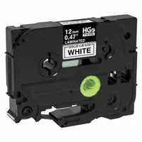 Combined Label and Ribbon Cartridge: 15/32 in x 26 1/4 ft, Polyester, White (Gloss), Indoor/Outdoor (MPN HGe2315PK)