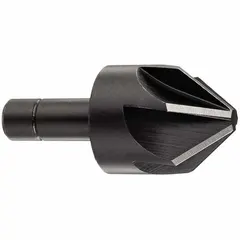 This 90° countersink features six flutes for smooth, chatter-free operation. Constructed from AlTiN-coated carbide, it is suited for deburring and countersinking in ferrous and non-ferrous materials. Common applications include preparing fastener recesses and creating chamfers in metal, plastic, and composite workpieces.