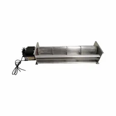 This Dayton OEM crossflow blower is a direct-drive unit with a C45 carbon steel wheel and housing. It delivers 90 cfm at 1/40 hp, operates on 115V AC single phase, and features an open dripproof motor. Typical applications include air movement in ovens, drying cabinets, and HVAC systems.