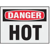 This 8-pack of adhesive-mounted Danger: Hot signs is designed for permanent indoor or sheltered outdoor hazard identification. The signs are not retroreflective and do not glow in the dark, making them suitable for applications where non-reflective, adhesive-backed warning labels are required