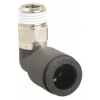 LEGRIS Push-Fit Elbow Fitting: 1/4 in OD x 1/4 in Pipe Size, Push-to-Connect x MBSPT, Black, 10 PK (MPN 3109 56 13)