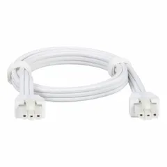 This linking cord is designed for use with KNLU/NLLP Series undercabinet lighting fixtures. It features quick connector ends for tool-free connection between multiple fixtures, enabling continuous illumination along cabinetry in kitchens, workshops, or display areas.