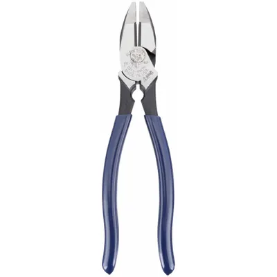 KLEIN TOOLS Linemans Plier: Flat, 9 3/8 in Overall Lg, 1 5/8 in Jaw Lg, 1 1/4 in Jaw Wd - Multipurpose Lineman's Pliers