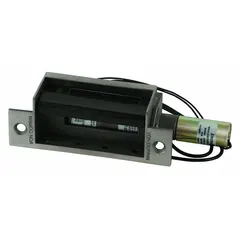 This VON DUPRIN mortise electric strike is constructed of stainless steel and measures 4 7/8 inches in height. It operates on 24V AC/DC input voltage and is rated for heavy-duty performance. Typical applications include access control systems for commercial and industrial door openings where secure, remote release is required.