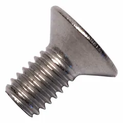 M6x1.00 thread, 12 mm length, Grade 2 titanium, plain finish, flat head, Phillips drive, #3 drive size. Used in industrial assemblies requiring corrosion resistance and light weight, such as instrumentation panels, pump housings, and control enclosures.