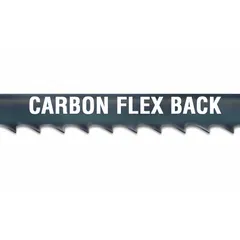 Carbon steel band saw blade, 9 ft 5 in length, 14 teeth per inch, flex back construction. Designed for curved cuts in wood, plywood, plastic, aluminum, and soft metal. Suitable for general fabrication and woodworking tasks requiring smooth, precise contouring.