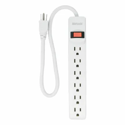 WOODS Surge Protector: 6 Outlets, 1 1/2 ft Cord Lg, 280 J Rated Energy, 15 A Current - General Purpose Surge Protectors