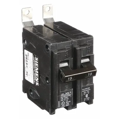 SIEMENS B215 Miniature Circuit Breaker, 15A, 120/240V AC, 2-Pole, Bolt-On - B Series, Bolt-On Siemens Miniature Circuit Breakers