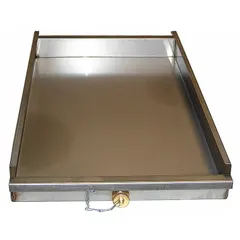 This grease water tray is a replacement part for outdoor grills. It collects grease and water during cooking to help maintain cleanliness and reduce flare-ups. Compatible with part numbers 12H023 and MG-36.