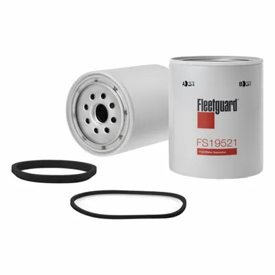 FLEETGUARD Automotive Fuel Filter: 14 in Overall Lg, 4 3/8 in Outside Dia, Diesel Fuel - Spin-On Fuel/Water Separators