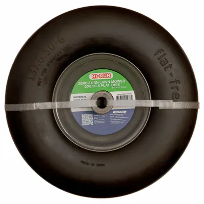 HI-RUN 13X6.50-6 Smooth Lawn Mower Tire, 400 lb Capacity, FF1005 - Lawn Mower Tires