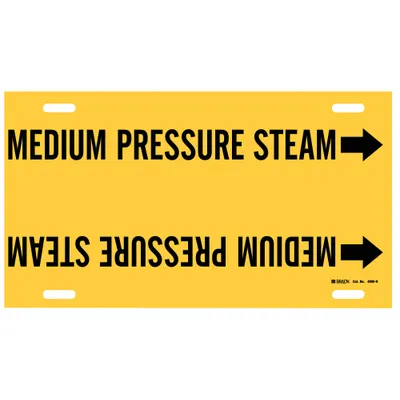 BRADY Medium Pressure Steam Strap-On Pipe Marker - Medium Pressure Steam Strap-On Pipe Markers
