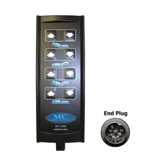 This black plastic pendant is designed for use with Span America healthcare beds. It is compatible with Span America part numbers QD70000, QD8100, and QD8250, allowing patients or caregivers to control bed functions.