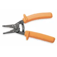 Wire Stripper: 18 AWG to 10 AWG, 8 in Overall Lg, Insulated, Std Cushion Grip, Steel, 6 - 8 in (MPN 11055-INS)