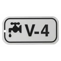 Lockout tag for industrial safety procedures. Made of polystyrene with English text. Features holes for attachment. Used to indicate equipment is under maintenance and must not be operated.