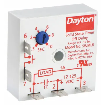 Dayton Single Function Encapsulated Timing Relay: Surface Relay Mounting - Surface-Mounted Relays