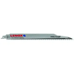 LENOX 1832147 is a 12-inch carbide demolition blade with 0.05-inch thickness, sold in a 5-pack. Designed for straight cutting in heavy-duty applications such as construction and metal fabrication, its rigid profile ensures clean, straight cuts through tough materials.