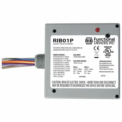 RIB RIB01P Enclosed Pre-Wired General Purpose Power Relay, 0.50 in NPT - General Purpose Power Relays