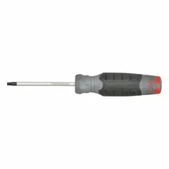 General purpose Torx screwdriver with a T25 tip size. Features a cushion grip for comfort. Shank length is 3 1/4 in, overall length is 7 1/4 in. Suitable for fastening and loosening Torx-head screws in industrial assembly, maintenance, and repair tasks.