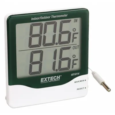 EXTECH 401014 Digital Desk & Wall Mount Thermometer with Cabled Sensor - Desk & Wall Mount Meters with Cabled Sensors