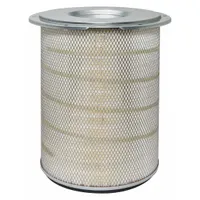 Round engine air filter with axial seal. Overall height 18 1/2 inches. Designed for engine air intake systems requiring a round, axial-seal configuration. Commonly used in heavy-duty automotive and industrial engine applications to protect against airborne contaminants