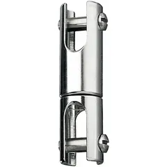 This fork swivel features a clevis-and-clevis configuration for secure attachment in rigging and lifting systems. The ball bearing design allows rotation under load, reducing line twist. With a working load limit of 3,740 lb, it is suited for material handling and positioning applications.