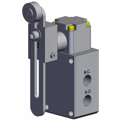SMC Shuttle Valve: VM800 Series, Roller Actuator, 3 Ports, 1/8 in NPT - VM Series Manual Air Control Valves