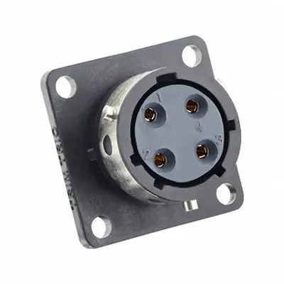 SOURIAU Electrical Connector: Trim Trio UTGX 12, Square Flange Receptacle, 3 + Ground Contacts - Trim Trio UTGX Harsh Environment Circular Connectors