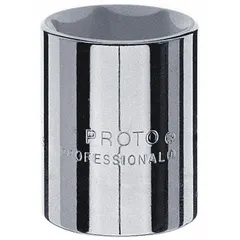 This 1/2" drive hand socket features a 6-point design for secure engagement with SAE hex fasteners. Constructed from chrome, it is suited for manual fastening tasks in automotive repair, industrial maintenance, and general mechanical work.