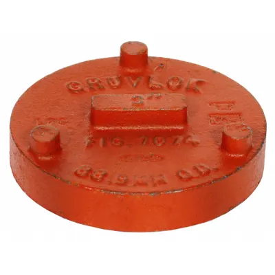 GRUVLOK Solid Cap, 14 in, Ductile Iron, 1000 psi, 8-1/2 in Overall Length - Grooved Pipe Fittings
