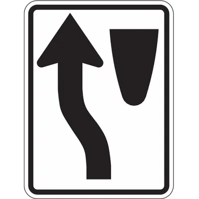 LYLE Keep Left Sign, R4-8 MUTCD, 24 x 18 in, Aluminum, High-Intensity Prismatic - Keep Left Signs