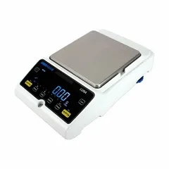 ABS-constructed precision lab balance with 4600 g capacity, 0.01 g readability, and 0.01 g repeatability. Features an LCD display. Suitable for laboratory weighing, quality control, and industrial applications requiring accurate measurement of small samples or components.