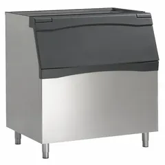 This SCOTSMAN ice bin offers 893 lb storage capacity for commercial ice machines. Constructed with a top-hinged stainless steel lid and body, it measures 44 in Ht x 48 in Wd x 34 in Dp. Suitable for use in foodservice operations requiring bulk ice storage.