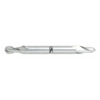 OSG Ball End Mill: Cobalt, Double End, 2 Flute, 1/16" Mill Dia, 3/32" LOC - Double-End Cobalt Ball End Mills