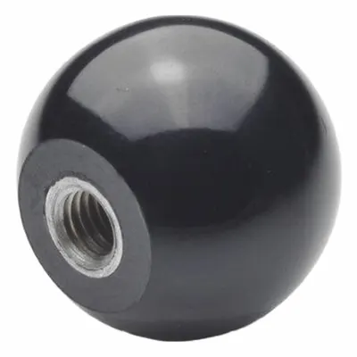 JW WINCO Ball Knobs: Ball, Plastic w/ Steel Thread, M12 Thread, 15 mm Thread Lg - Ball Knobs with Threaded Hole