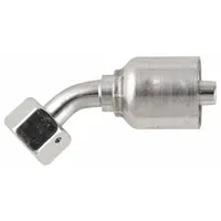 PARKER Hydraulic Crimp Fitting: Steel x Steel, 45° Elbow, -6 For Hose Dash Size, Female x Genderless (MPN 1C443-10-6)