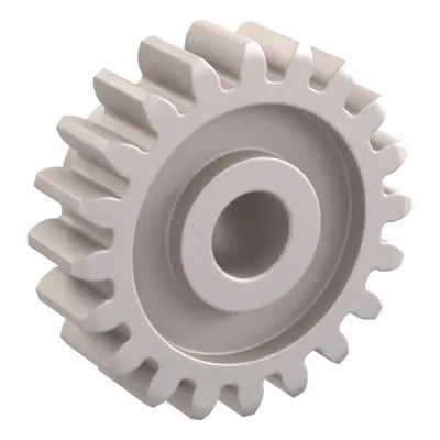 KHK GEARS Spur Gear: Module m 1, 20 Teeth, 5 mm Bore Dia, Duracon, 20° Pressure Angle - Metric Spur Gears with Standard Hub
