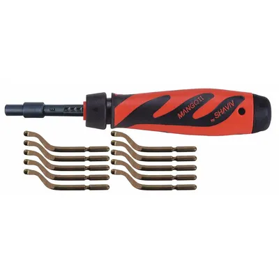 SHAVIV Deburring Tool Set: E100 Blade - Adjustable-Length Hand Deburring Tools