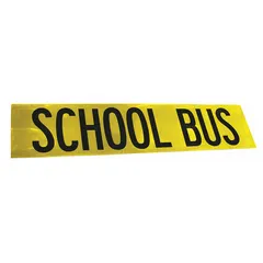 Fluorescent yellow reflective tape with acrylic adhesive, measuring 8 3/4 inches wide by 36 inches long. Designed for marking school buses to enhance visibility in low-light conditions.