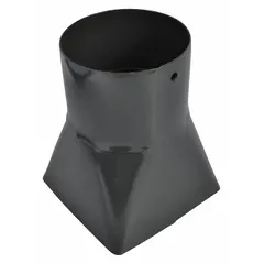 Replacement back port nozzle for Dayton wood dust collectors. Measures 5" x 5". Directs airflow to maintain efficient dust collection in woodworking environments.